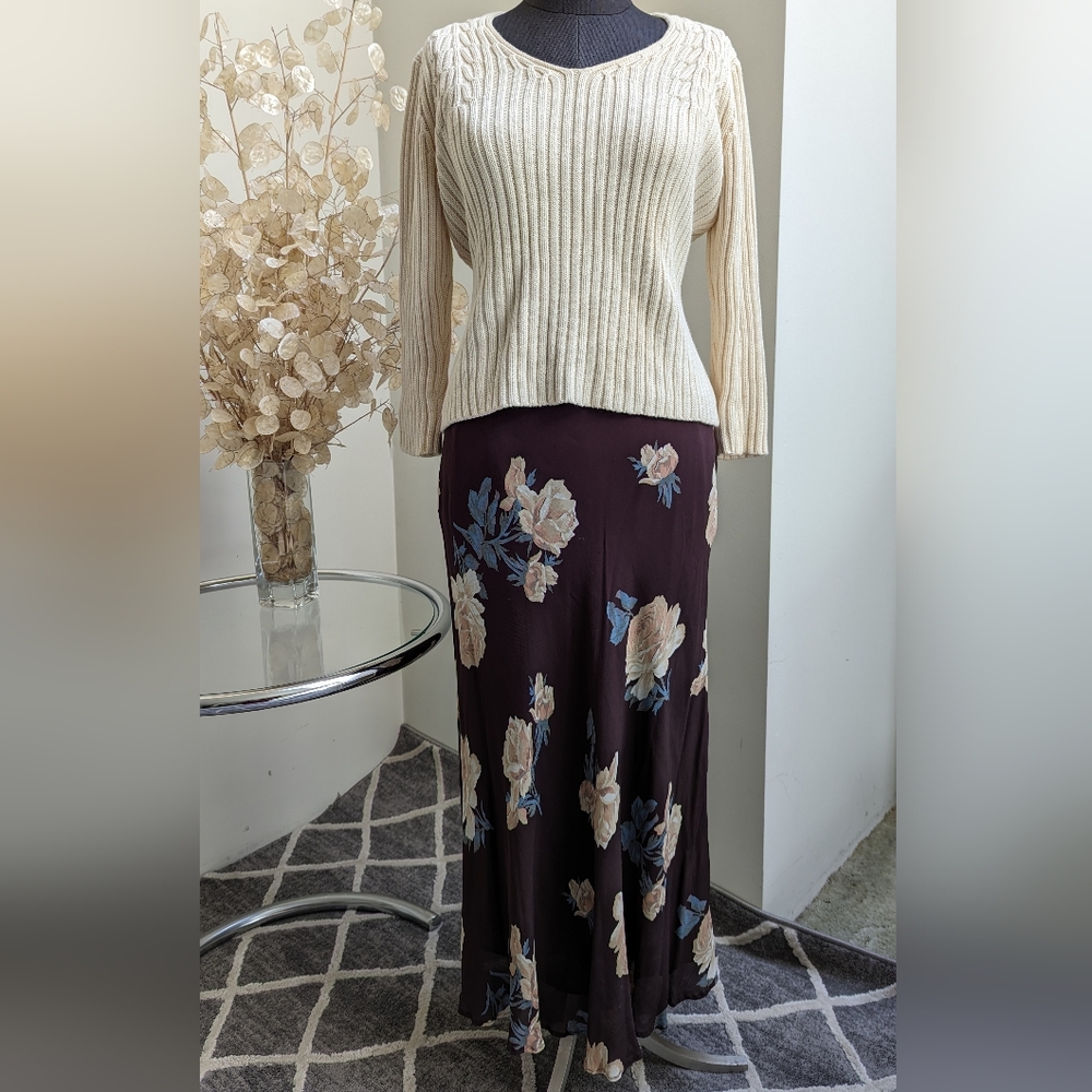 Sheer crepe maxi skirt